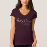 Belly Dance Geek tee shirt in maroon